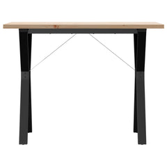 vidaXL Dining Table Y-Frame 100x50x75.5 cm Solid Wood Pine and Steel 4