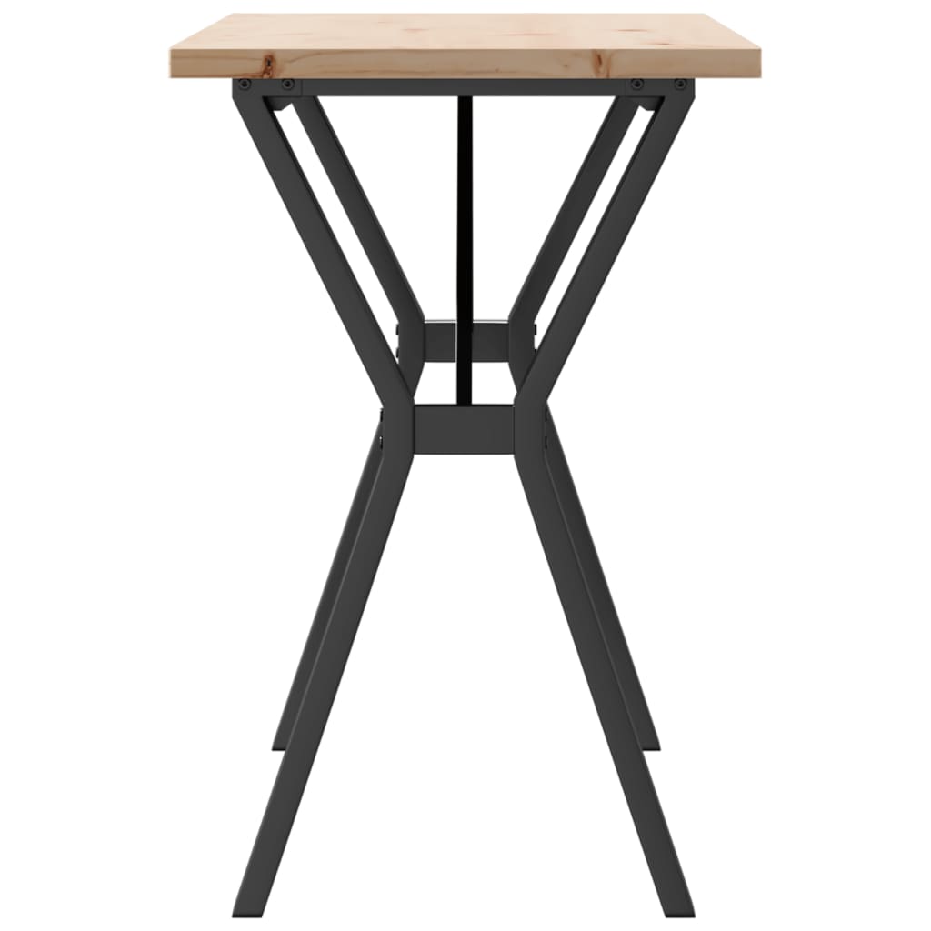 vidaXL Dining Table Y-Frame 100x50x75.5 cm Solid Wood Pine and Steel 5