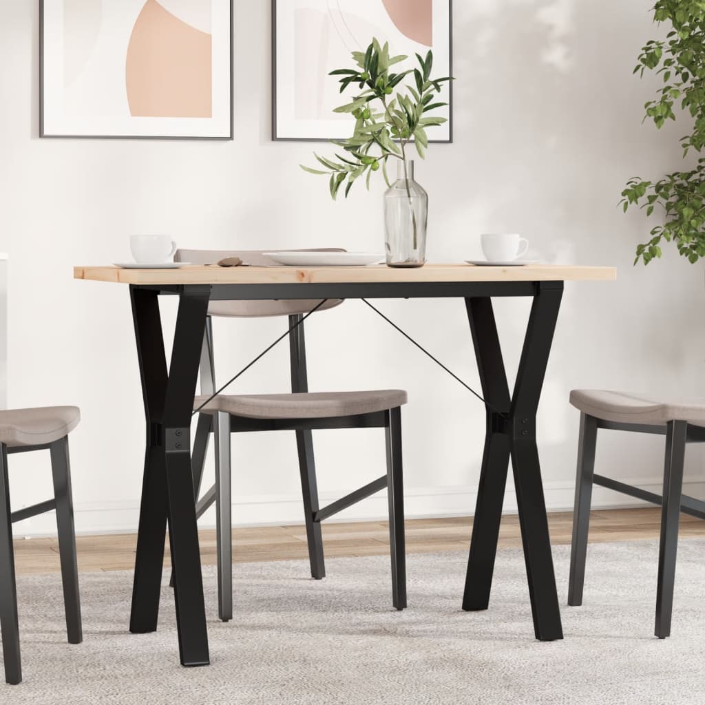 vidaXL Dining Table Y-Frame 100x50x75.5 cm Solid Wood Pine and Steel 1