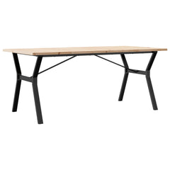 vidaXL Dining Table Y-Frame 180x90x75.5 cm Solid Wood Pine and Steel 2