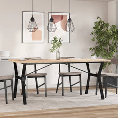 vidaXL Dining Table Y-Frame 180x90x75.5 cm Solid Wood Pine and Steel 3