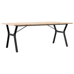 vidaXL Dining Table Y-Frame 200x100x75.5 cm Solid Wood Pine and Steel 2