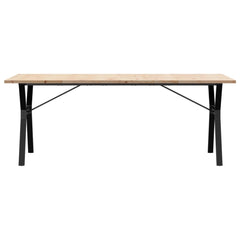 vidaXL Dining Table Y-Frame 200x100x75.5 cm Solid Wood Pine and Steel 4