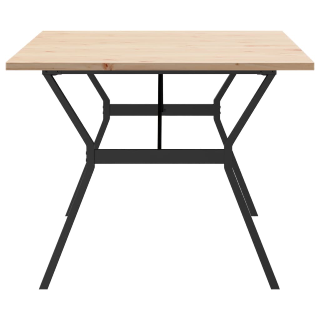 vidaXL Dining Table Y-Frame 200x100x75.5 cm Solid Wood Pine and Steel 5