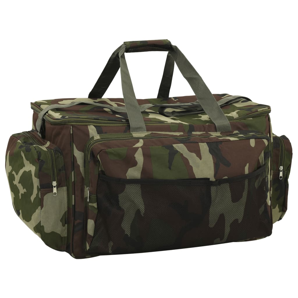 vidaXL Fishing Bag Waterproof Green Camouflage Oxford Fabric 1