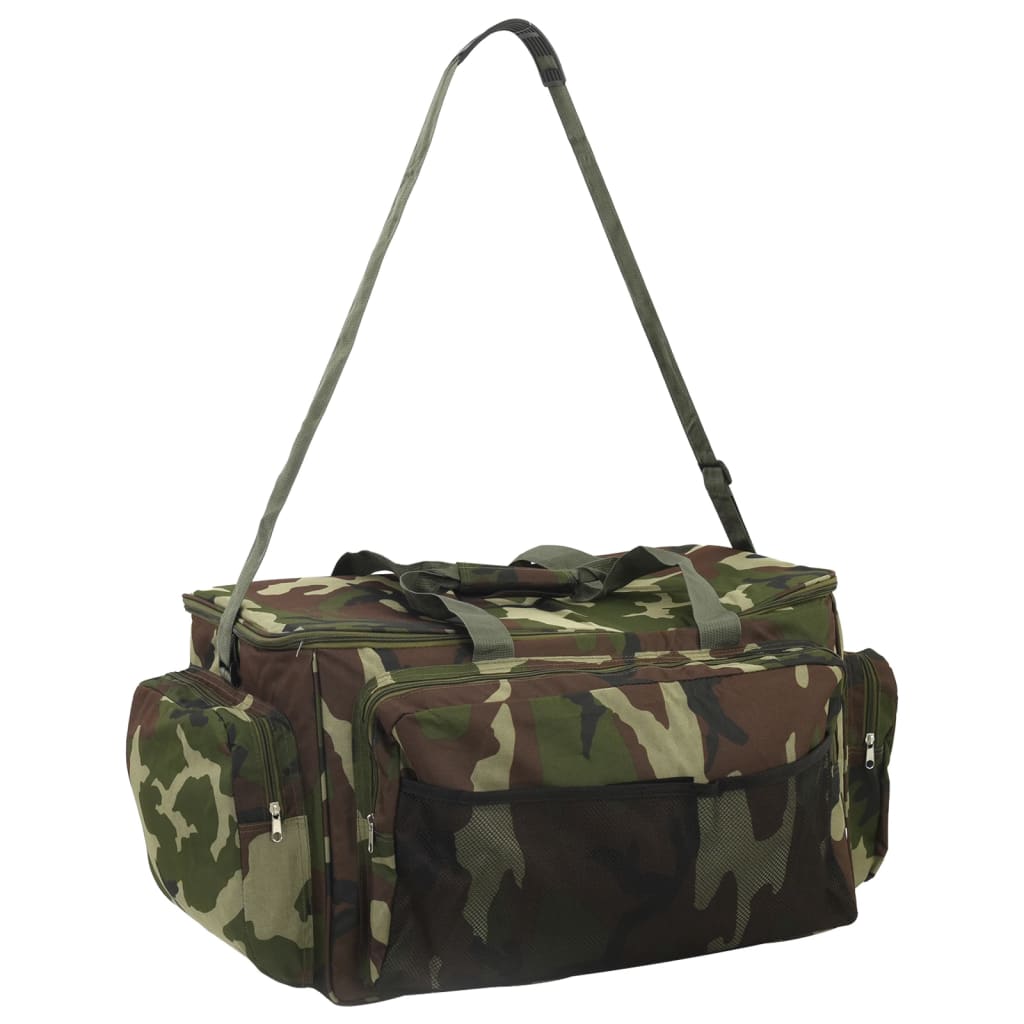 vidaXL Fishing Bag Waterproof Green Camouflage Oxford Fabric 2