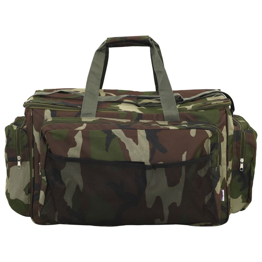 vidaXL Fishing Bag Waterproof Green Camouflage Oxford Fabric 3