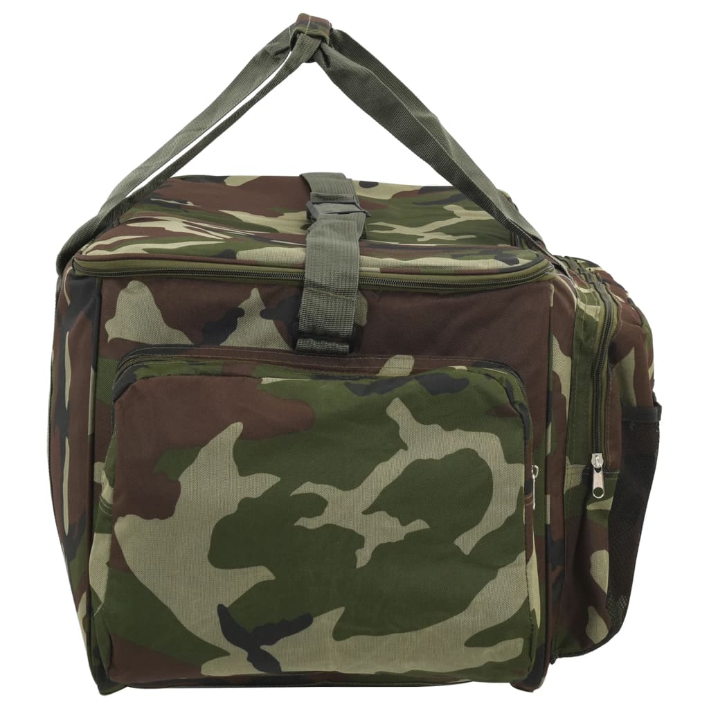 vidaXL Fishing Bag Waterproof Green Camouflage Oxford Fabric 5