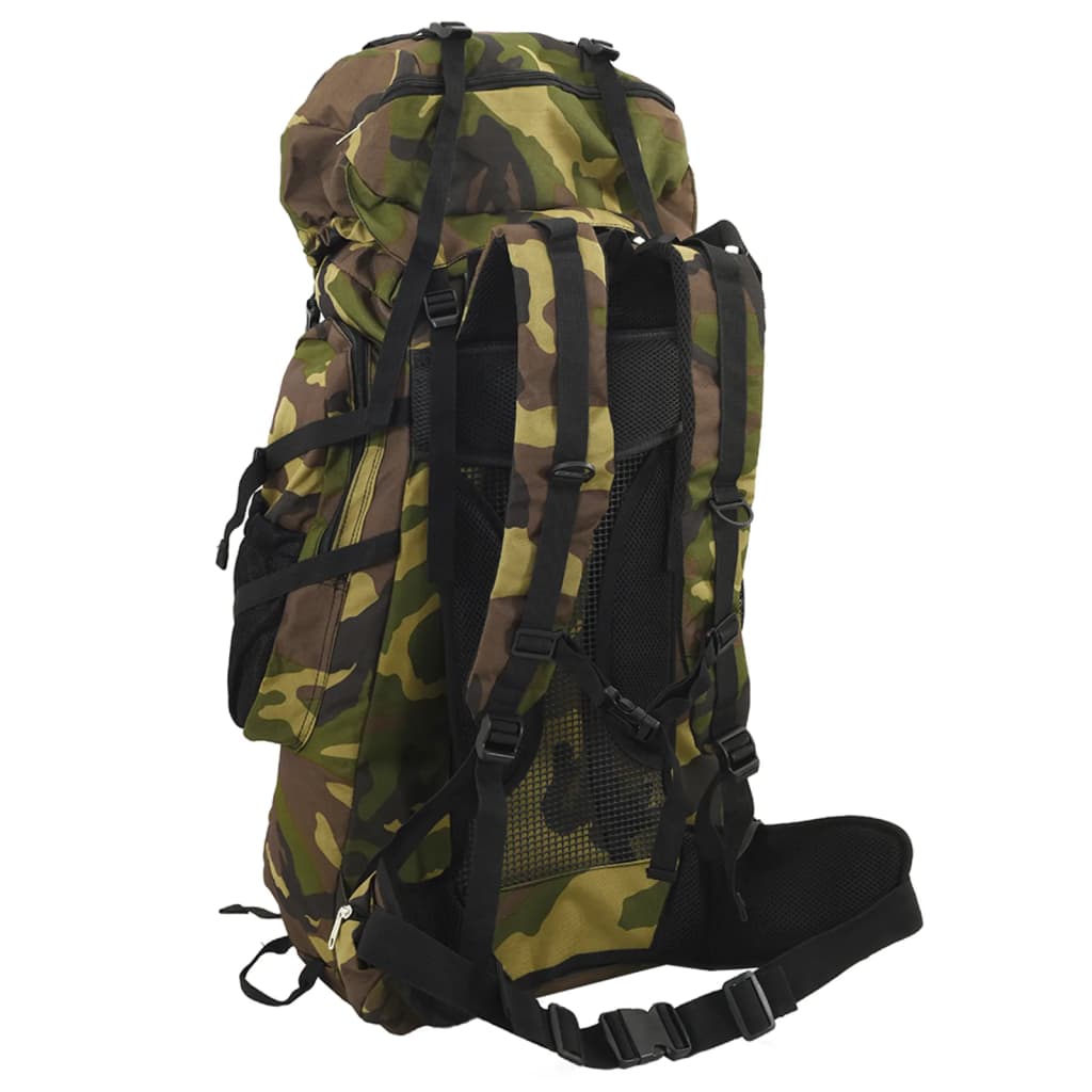 vidaXL Hiking Backpack Green Camouflage 60 L Oxford Fabric 3