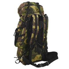 vidaXL Hiking Backpack Green Camouflage 60 L Oxford Fabric 3