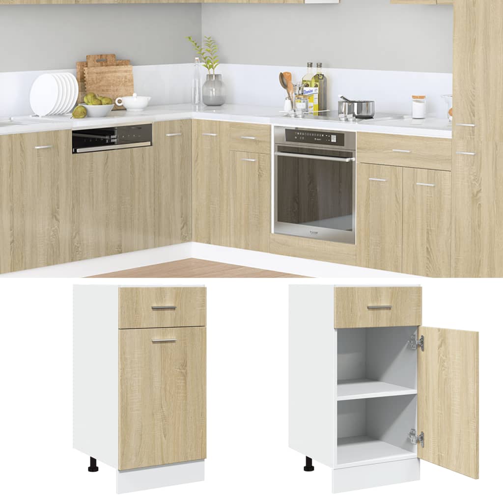 vidaXL Drawer Bottom Cabinet Lyon Sonoma Oak 40x46x81.5 cm Engineered Wood 1
