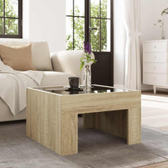 Coffee Table with Infinity LED 50x50x30 cm Length 50 cm Sonoma oak
