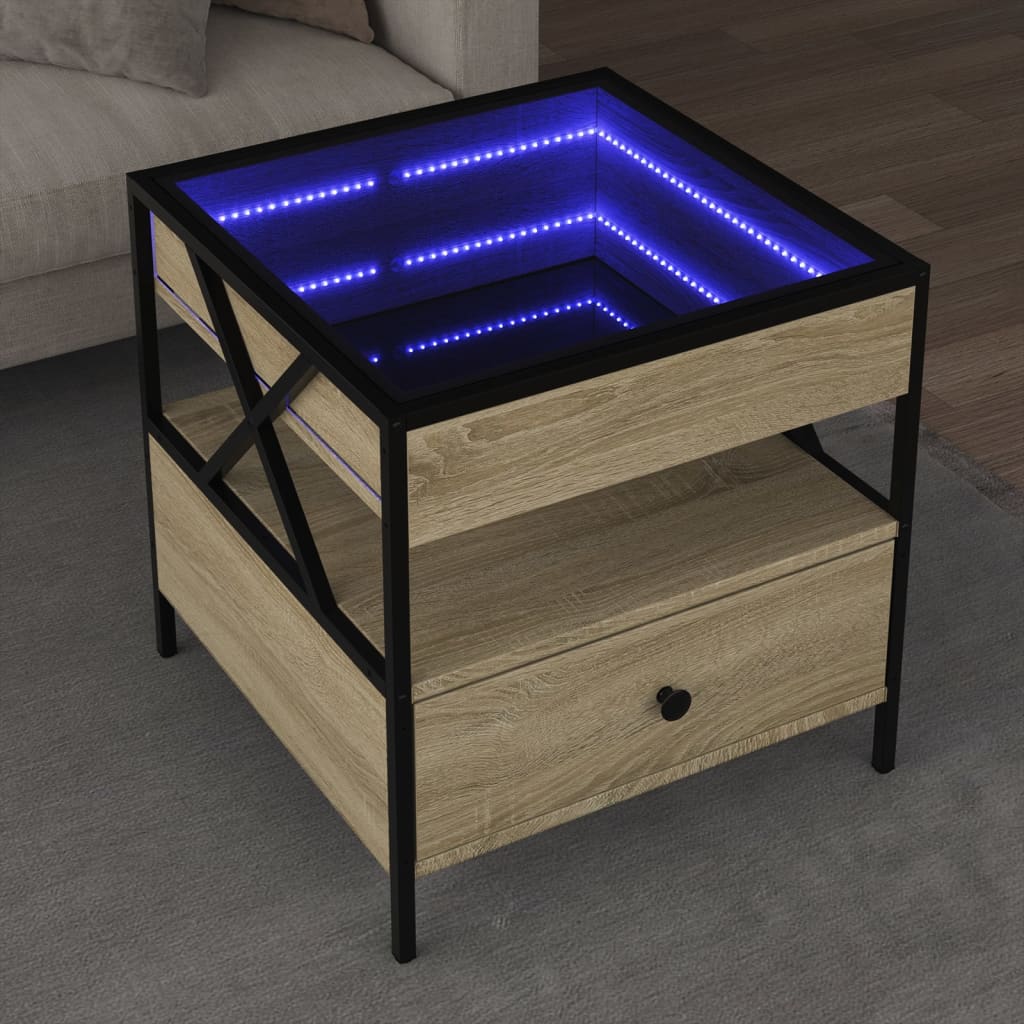 vidaXL Coffee Table with Infinity LED