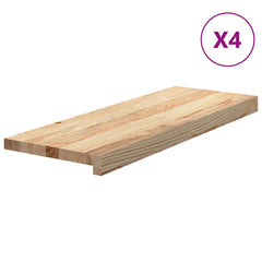 Stair Treads Untreated Solid Wood Oak Depth 30 cm 4 pcs Natural 70 cm