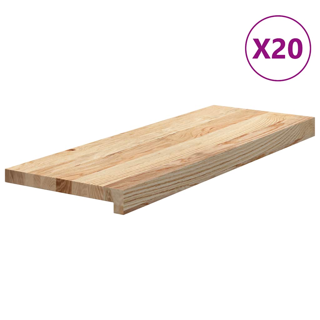 Stair Treads Untreated Solid Wood Oak Depth 30 cm 20 pcs Natural 70 cm