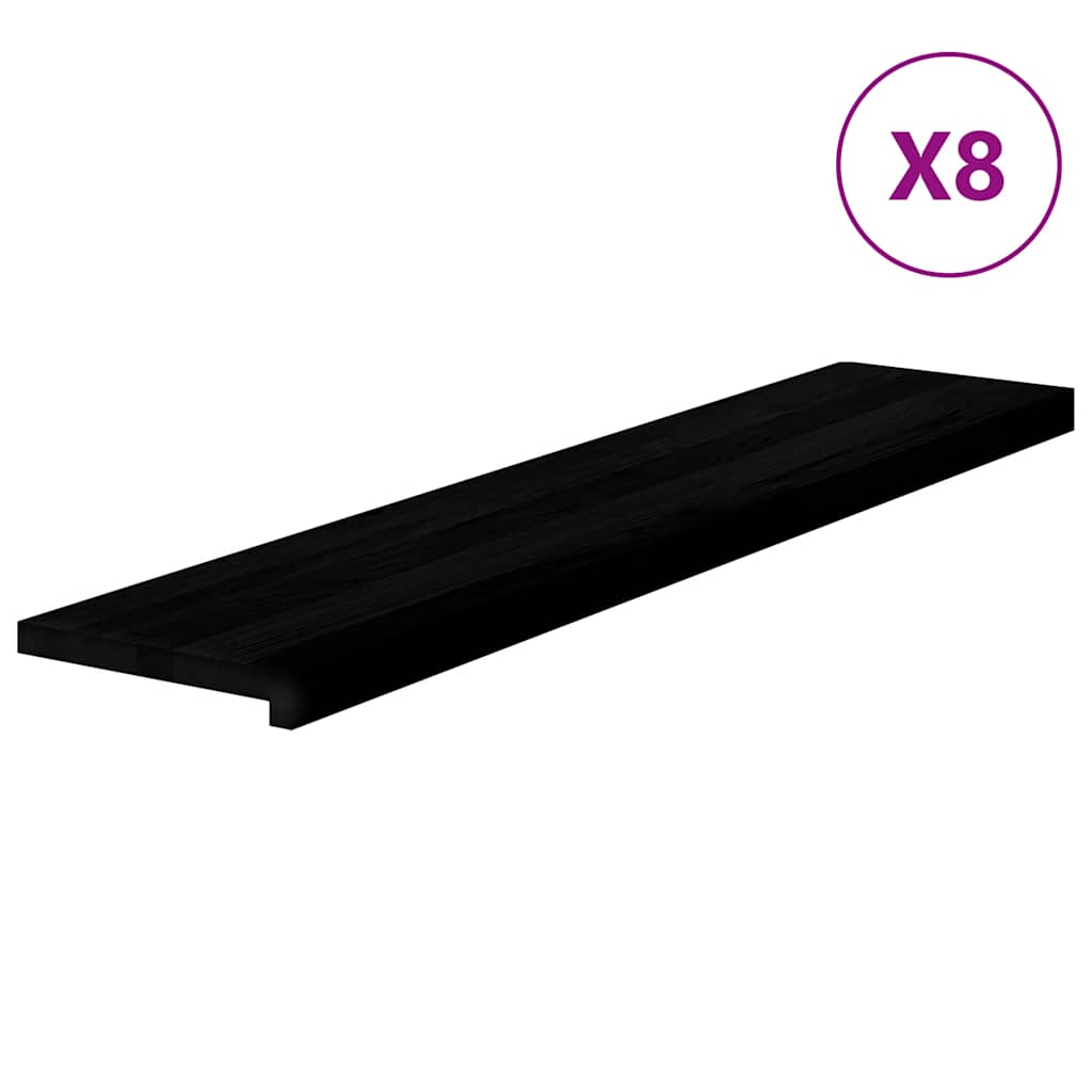 vidaXL Stair Treads 8 pcs Brown Black 120x30x2 cm Solid Wood Oak 2