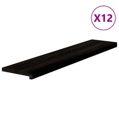 vidaXL Stair Treads 12 pcs Brown Black 120x30x2 cm Solid Wood Oak 2