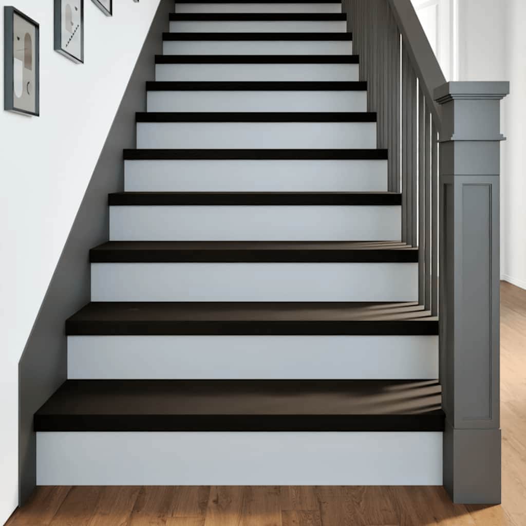 vidaXL Stair Treads 16 pcs Brown Black 90x30x2 cm Solid Wood Oak 1