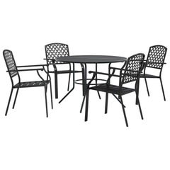 vidaXL Stackable Garden Chair Set 5 pcs Anthracite Powder-coated Steel 2