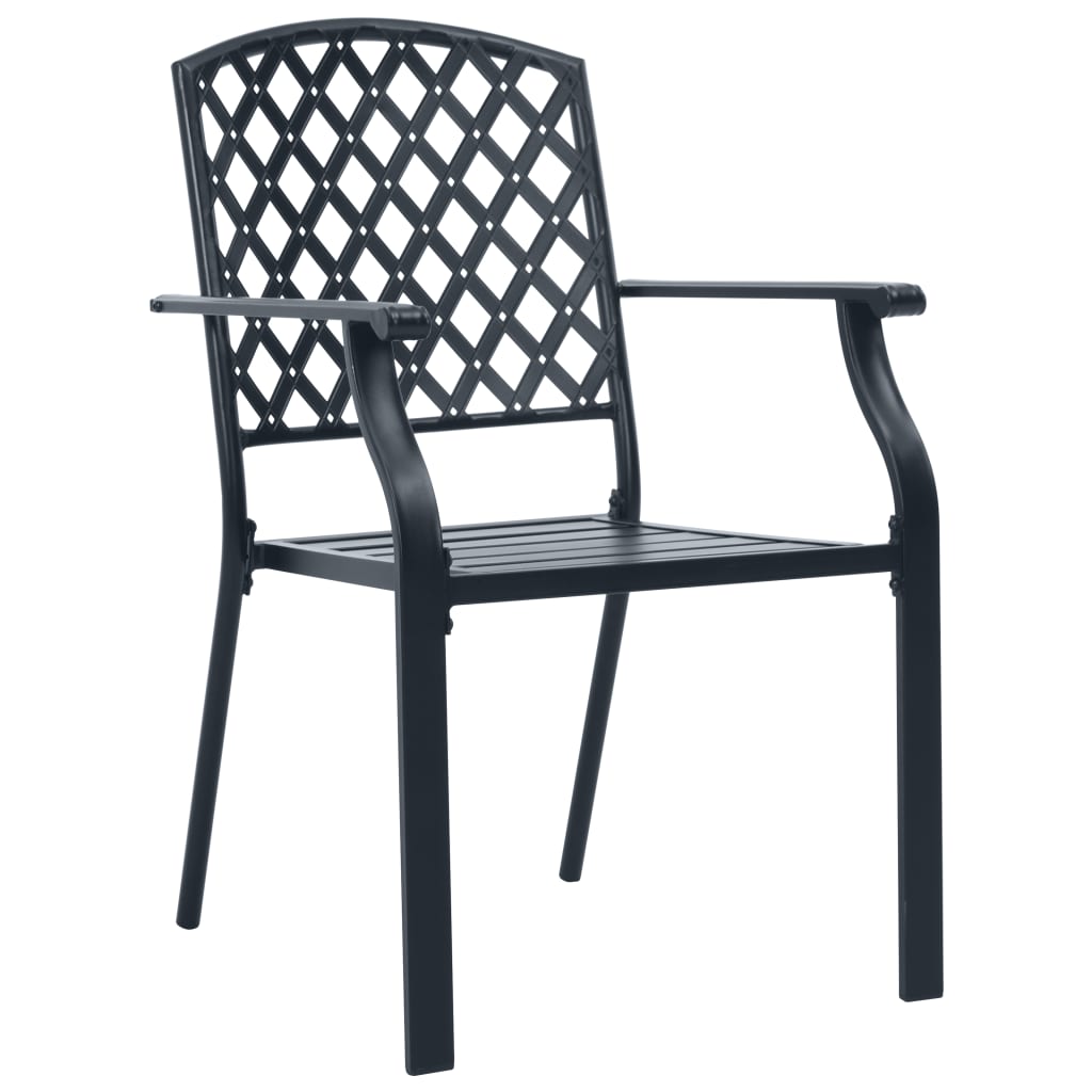 vidaXL Stackable Garden Chair Set 5 pcs Anthracite Powder-coated Steel 4