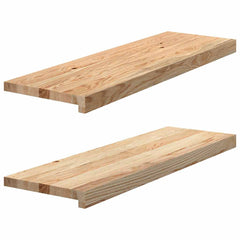 vidaXL Stair Treads 2 pcs Untreated 80x25x2 cm Solid Wood Oak 2