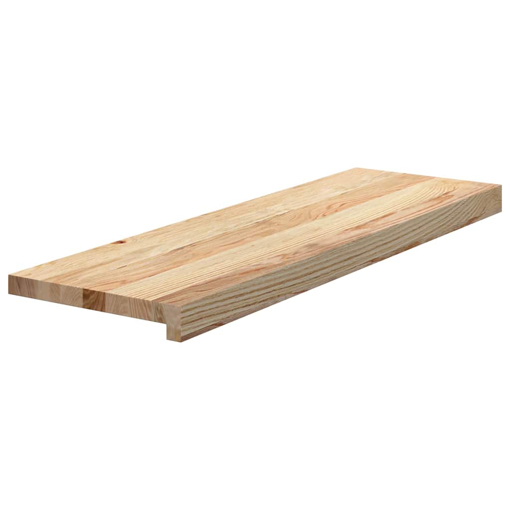 vidaXL Stair Treads 2 pcs Untreated 80x25x2 cm Solid Wood Oak 3