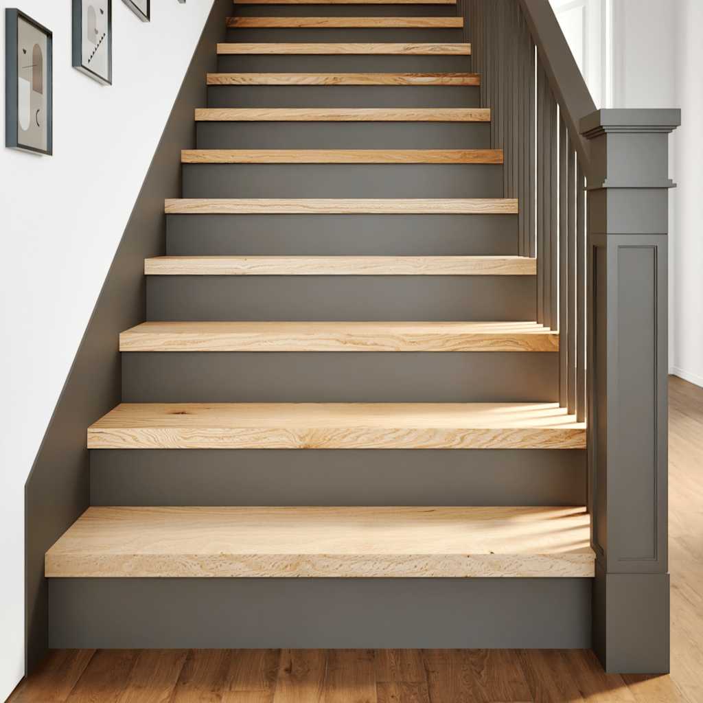 vidaXL Stair Treads 2 pcs Untreated 90x25x2 cm Solid Wood Oak 1