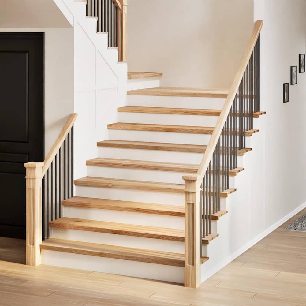 Stair Treads Untreated Solid Wood Oak 2 pcs Natural