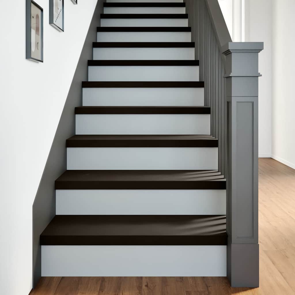 vidaXL Stair Treads 2 pcs Brown Black 80x30x2 cm Solid Wood Oak 1