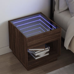 vidaXL Bedside Table with Infinity LED