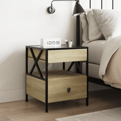 Bedside Table with Infinity LED 40x40x51 cm Sonoma oak