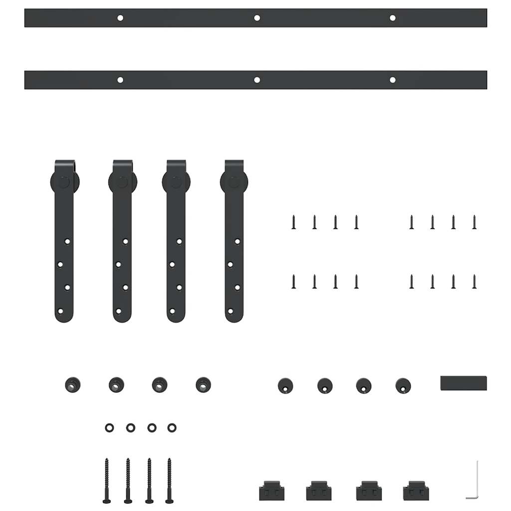 vidaXL Sliding Cabinet Door Kit 122 cm Carbon Steel 4