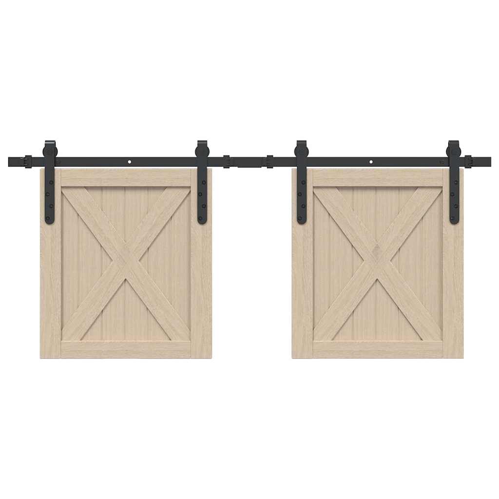 vidaXL Sliding Cabinet Door Kit 122 cm Carbon Steel 1