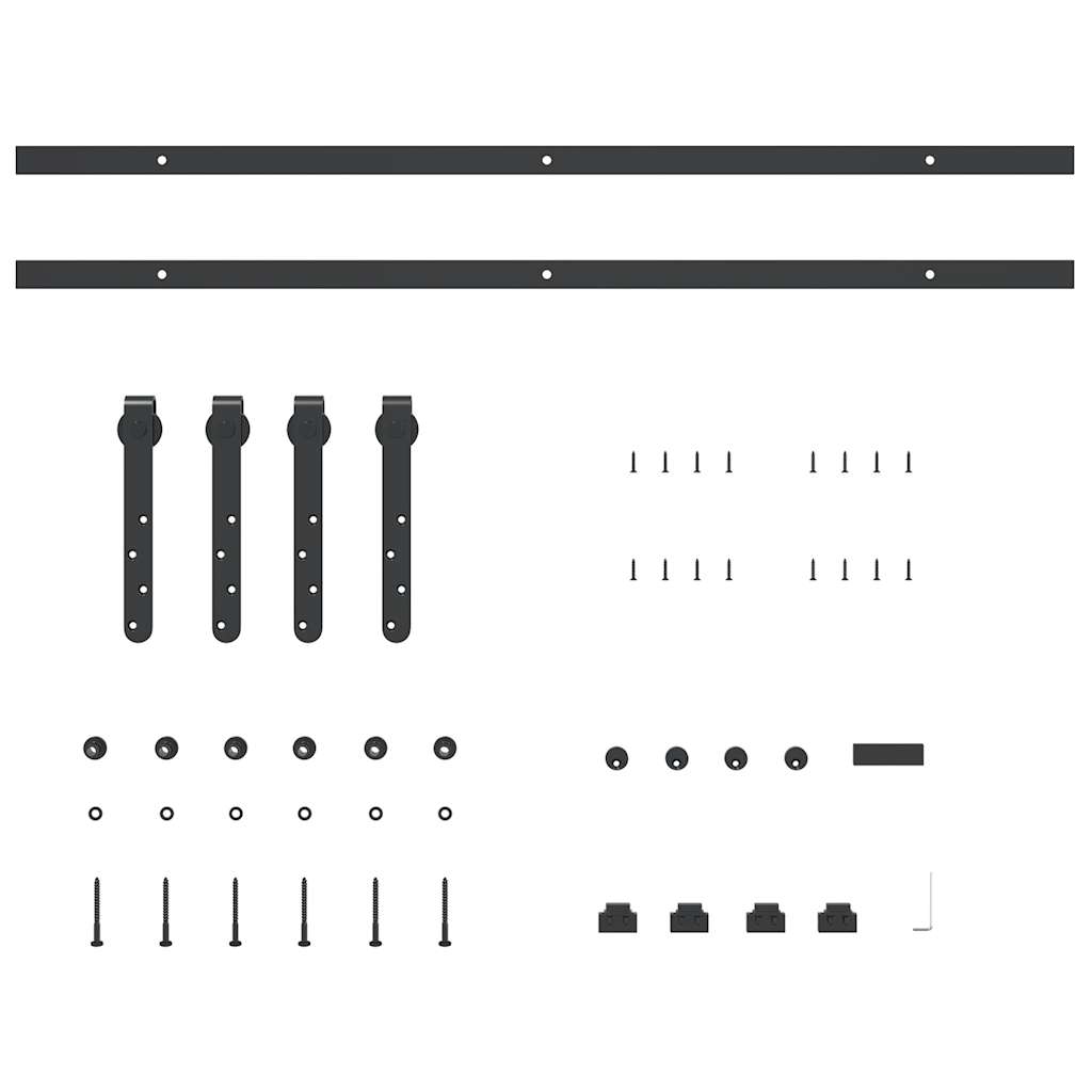 vidaXL Sliding Cabinet Door Kit 183 cm Carbon Steel 4