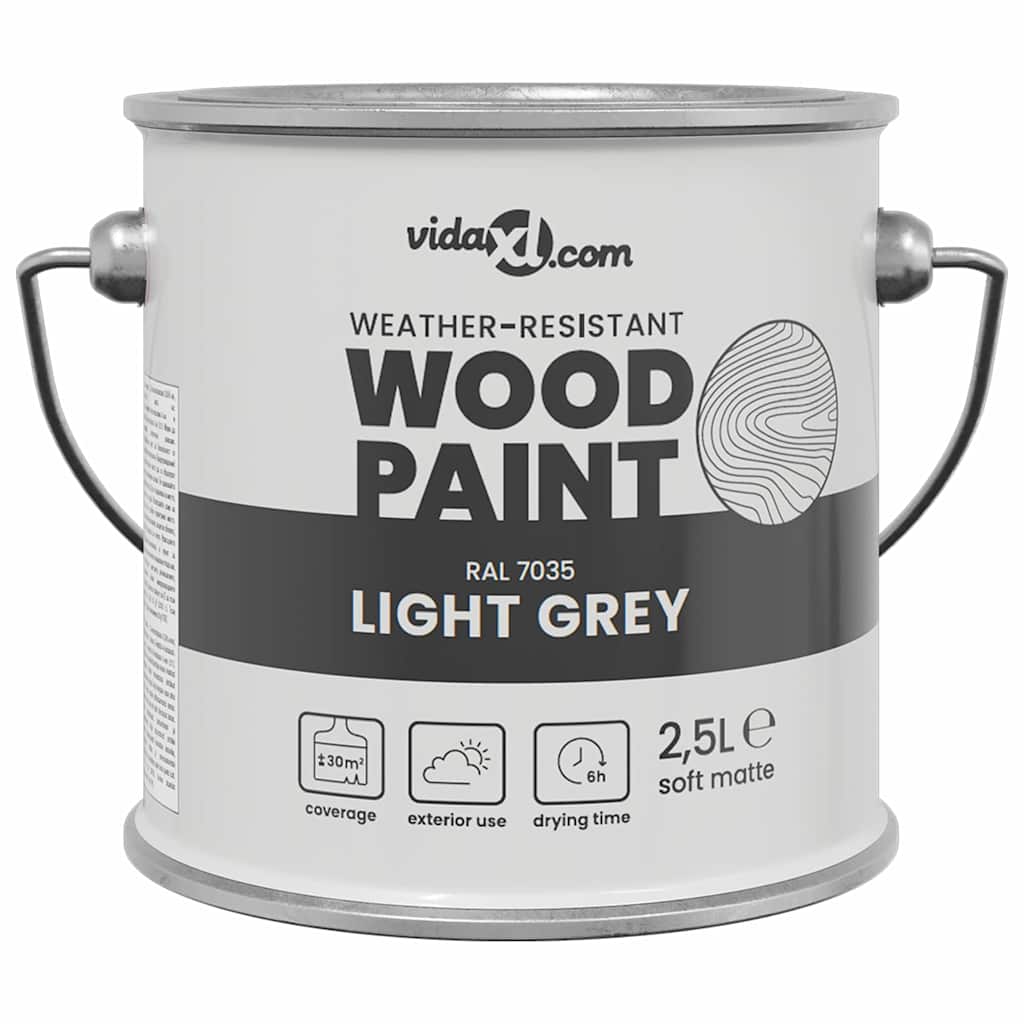 vidaXL Wood Paint Grey 2.5 L Wall Print 2