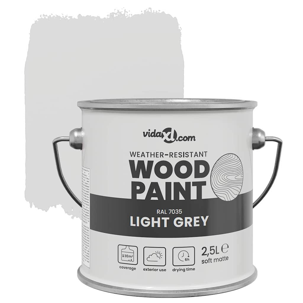 vidaXL Wood Paint Grey 2.5 L Wall Print 5