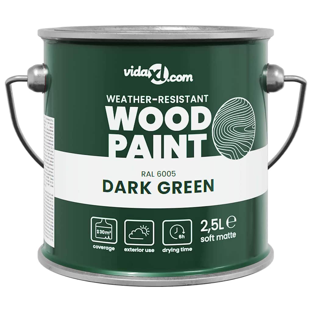 vidaXL Wood Paint Green 2.5 L Wall Print 2