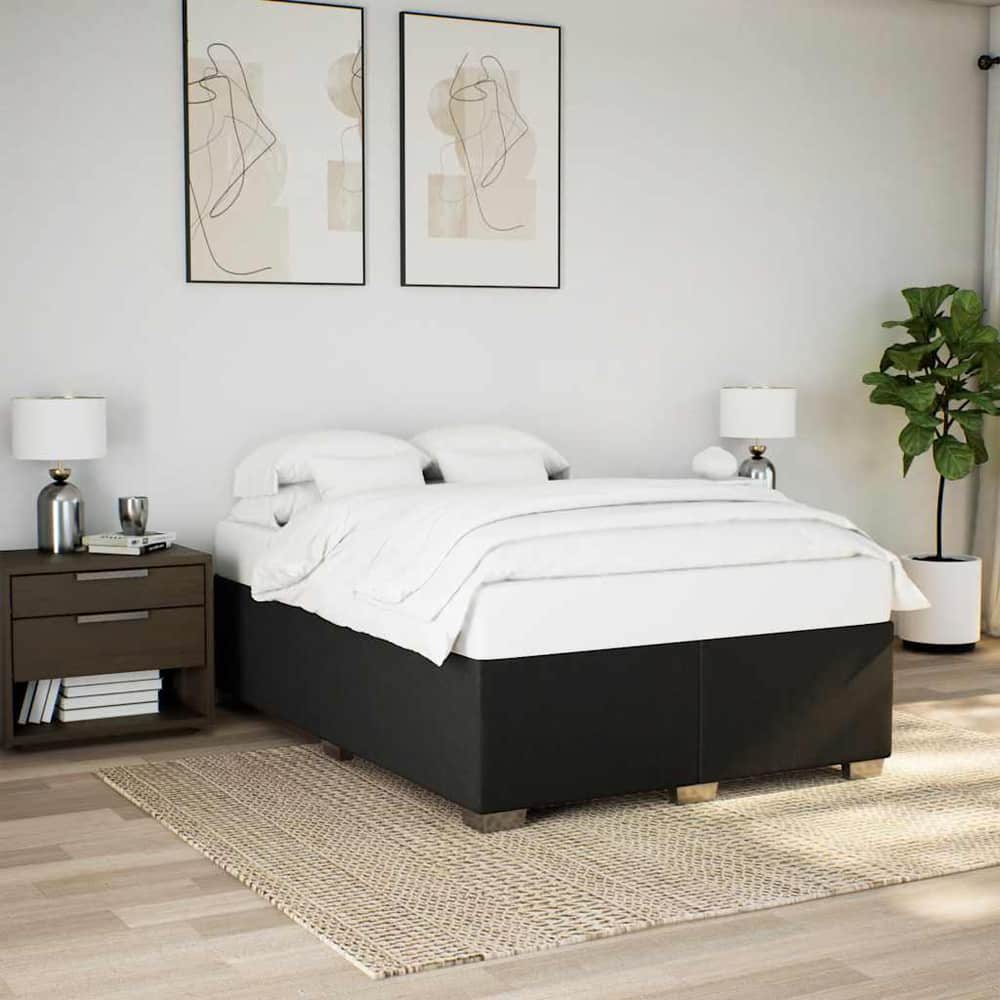 Bed Frame without Mattress Single Fabric Black 4FT6 Double