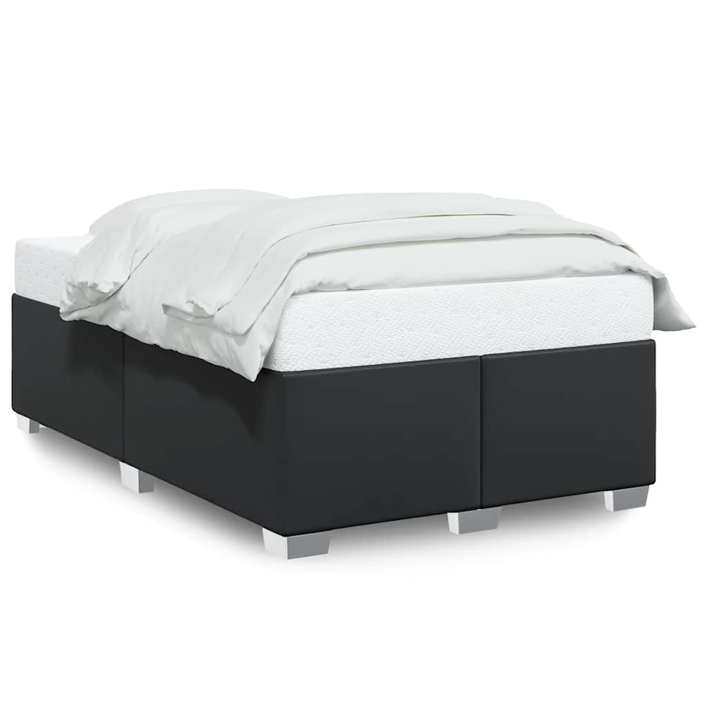 Bed Frame without Mattress Black Single Faux Leather 4FT6 Double