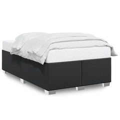 Bed Frame without Mattress Black Single Faux Leather 4FT6 Double