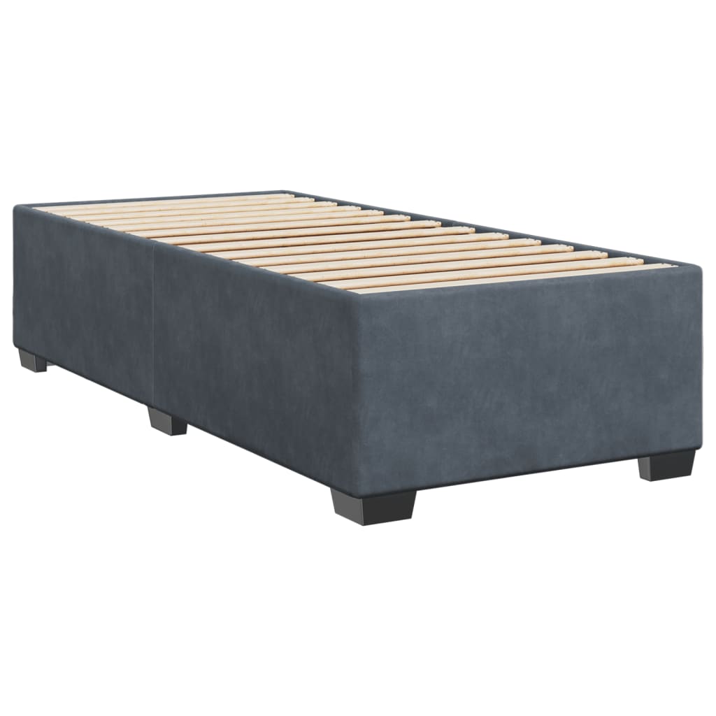 Bed Frame without Mattress 90x190 cm Single Velvet Dark grey