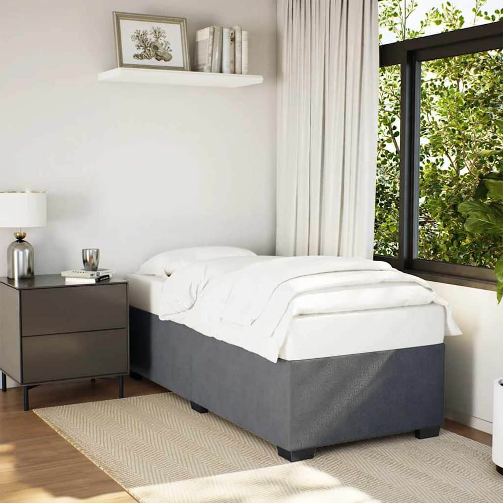 Bed Frame without Mattress Single Velvet Dark grey 3FT Single