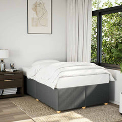 Bed Frame without Mattress Single Fabric Dark grey 4FT6 Double