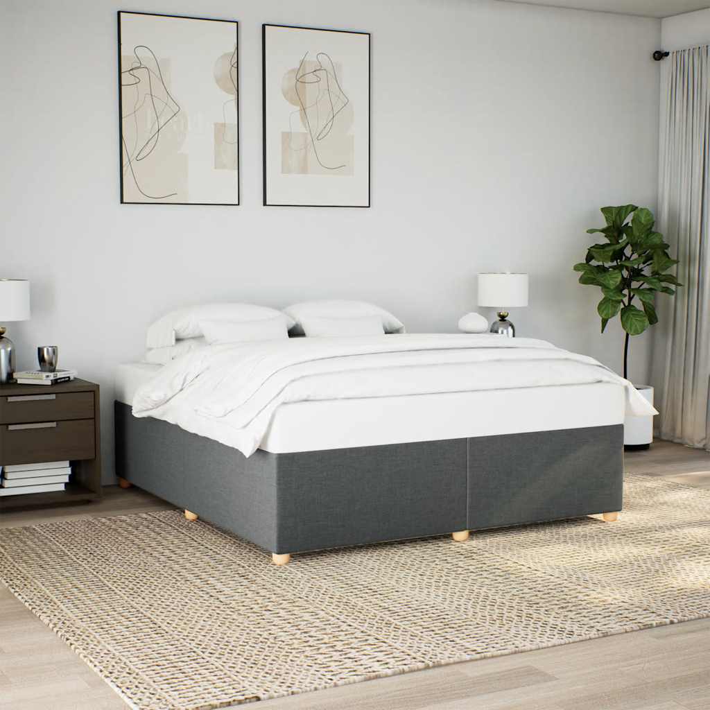 Bed Frame without Mattress Single Fabric Dark grey 6FT Super King Size