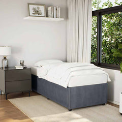 Bed Frame without Mattress Velvet Dark grey Single