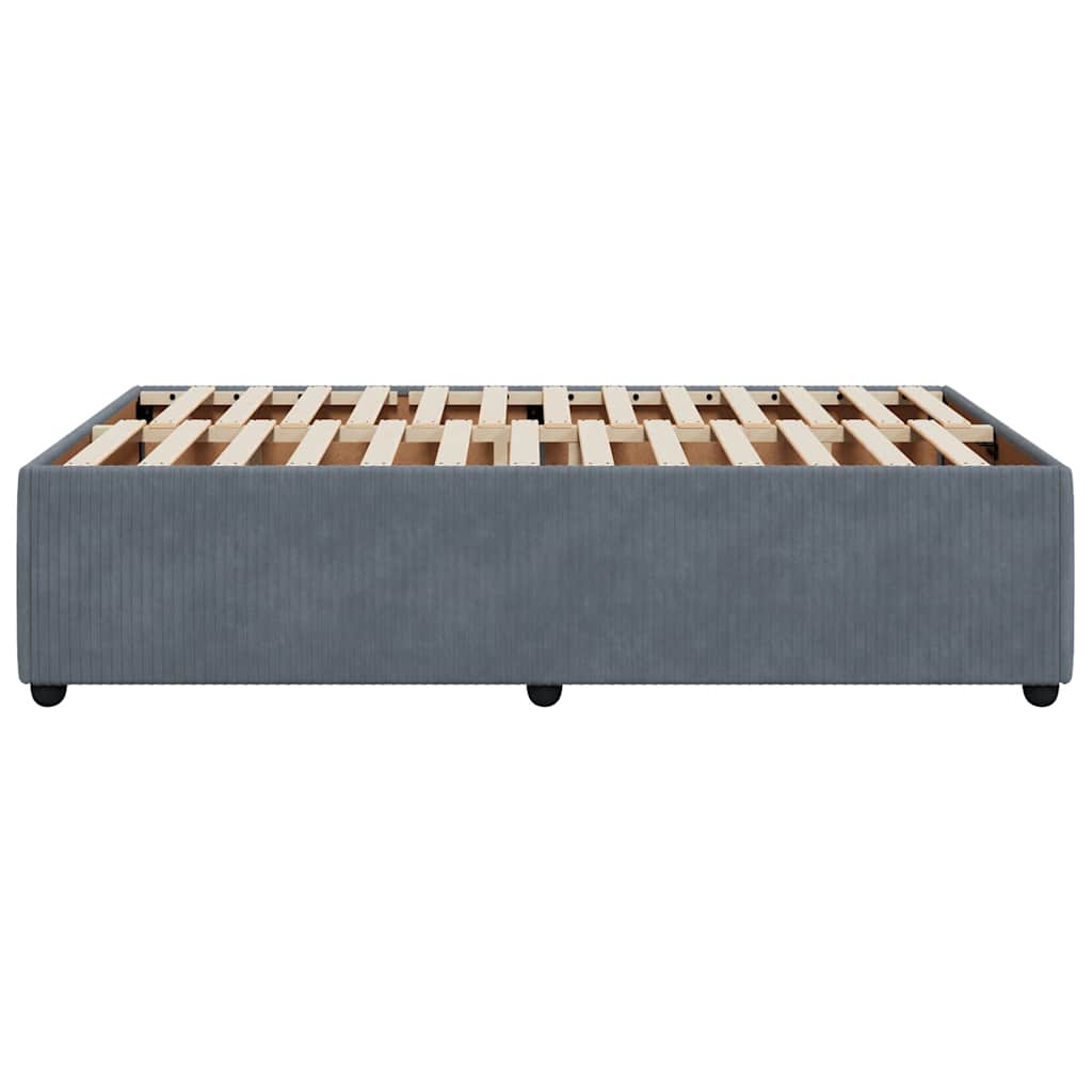 Bed Frame without Mattress Velvet Dark grey 4FT6 Double