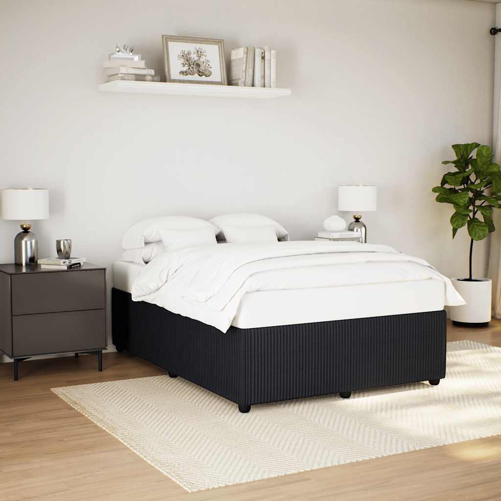 Bed Frame without Mattress Velvet Black 4FT6 Double