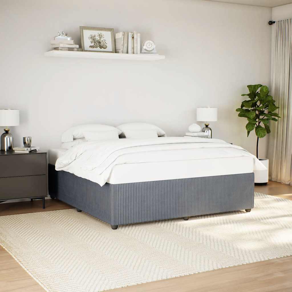 Bed Frame without Mattress Velvet Dark grey 6FT Super King Size