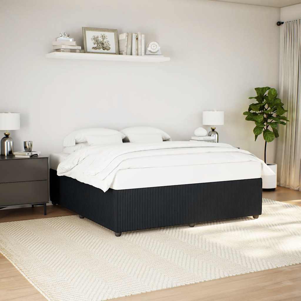 Bed Frame without Mattress Velvet Black 6FT Super King Size