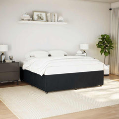 Bed Frame without Mattress Velvet Black 6FT Super King Size